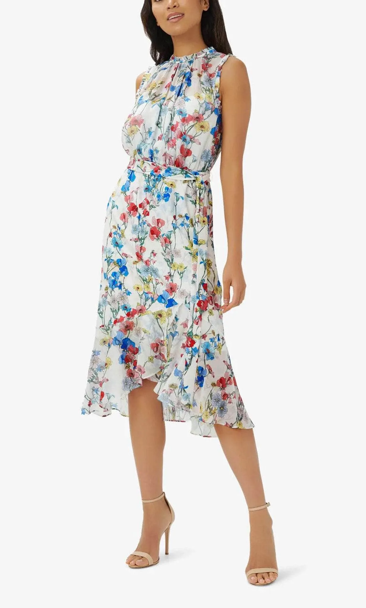 Adrianna Papell AP1D104493 - Sleeveless Floral Knee-Length Dress