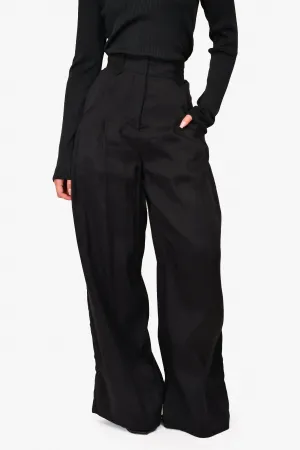 Aje Black High Waisted Wide Leg Pants Size 4