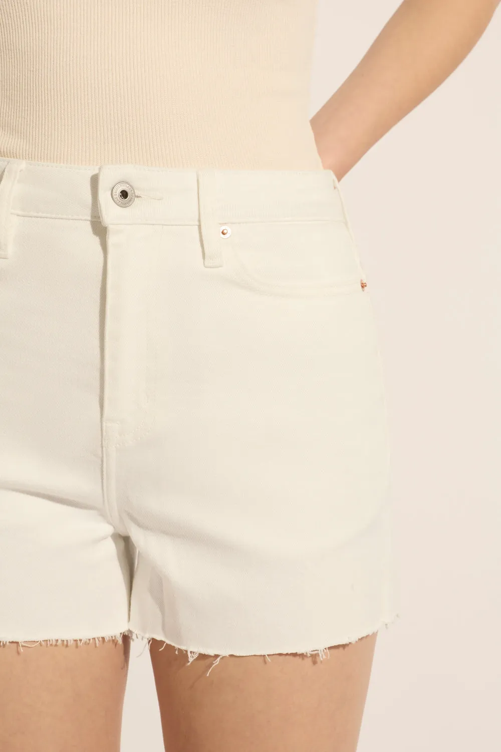 Annie High Rise Classic Short - Soft White