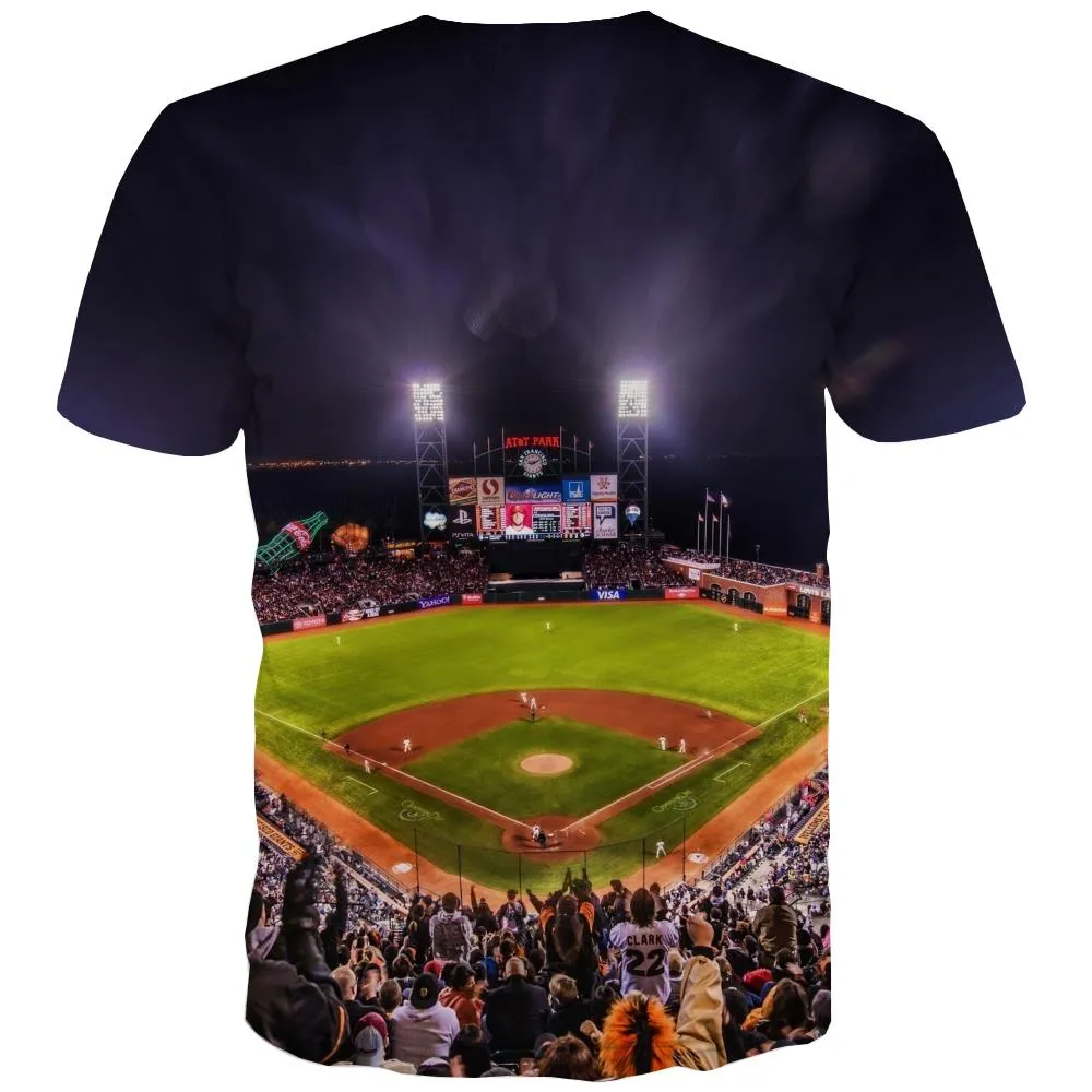 Baseball T-shirt Men Stadium Tshirts Casual Game Tshirts Cool White Tshirt Anime