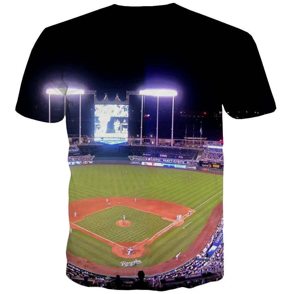 Baseball T shirts Men Stadium T shirts Funny Game T-shirts 3d White Tshirts Casual