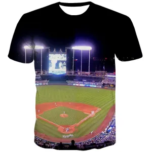 Baseball T shirts Men Stadium T shirts Funny Game T-shirts 3d White Tshirts Casual