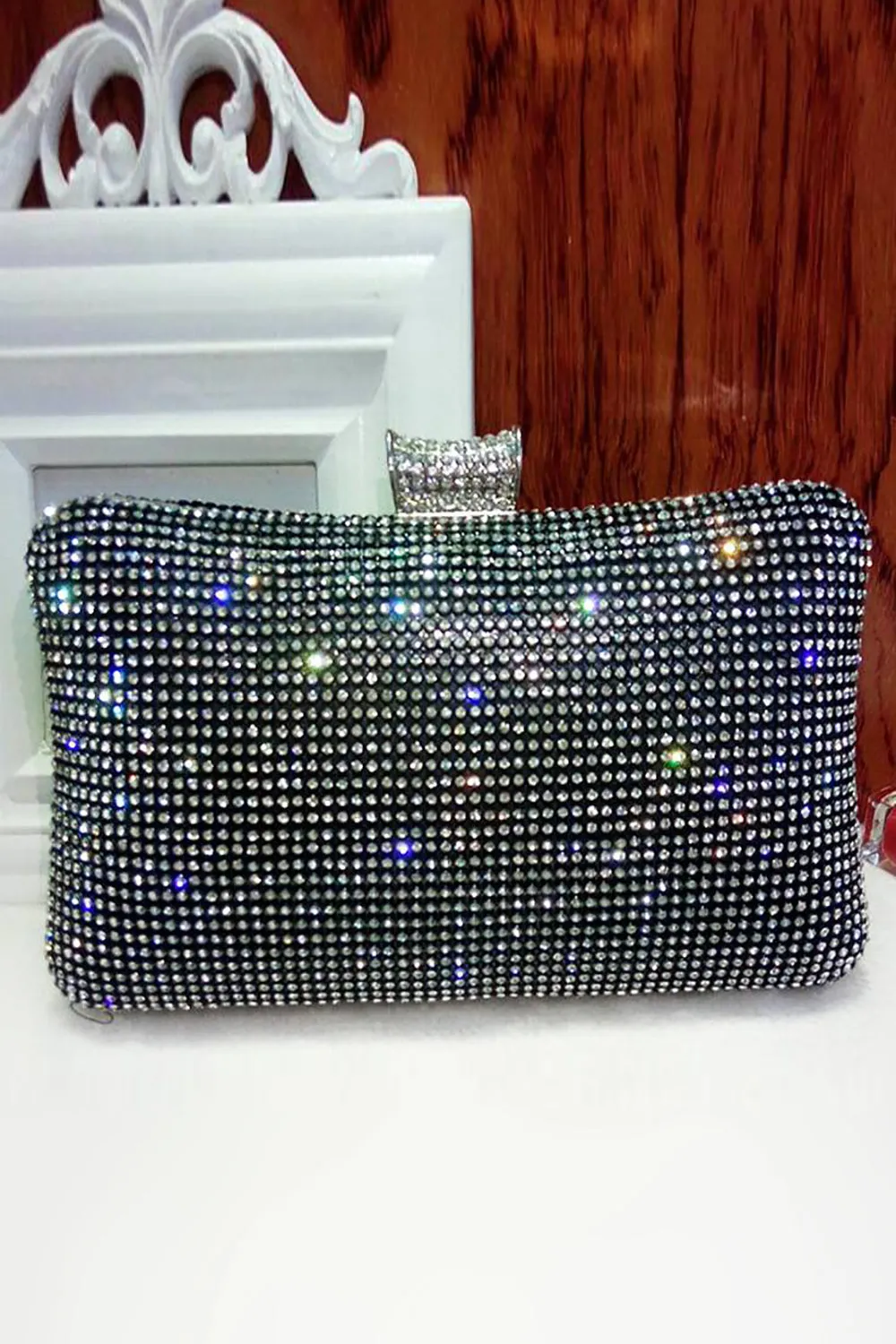 Black Spakly Rhinestone Evening Handbag