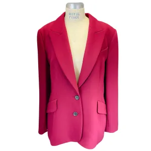 Carolina Herrera Raspberry Classic Two-Button Crepe Blazer