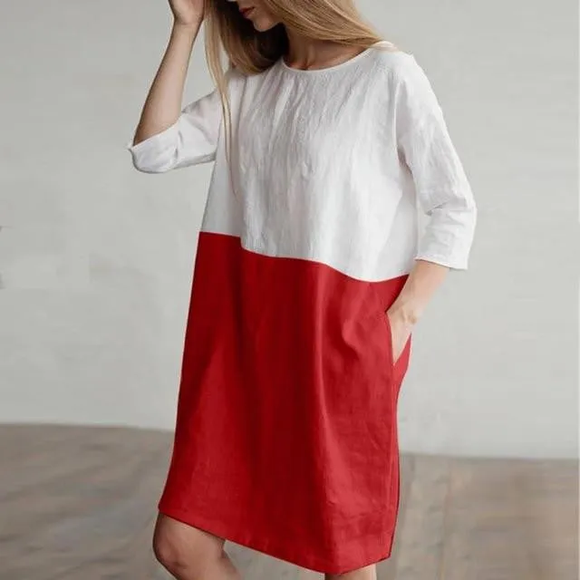 Casual Oversize Loose Pockets Tunic Dress