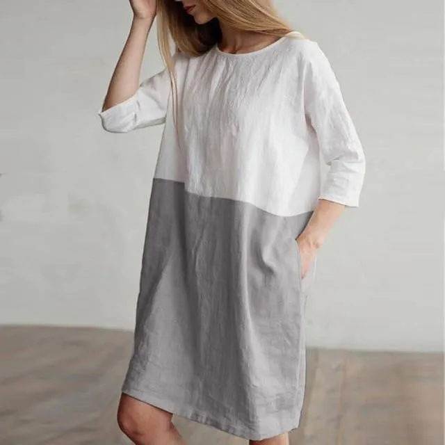 Casual Oversize Loose Pockets Tunic Dress