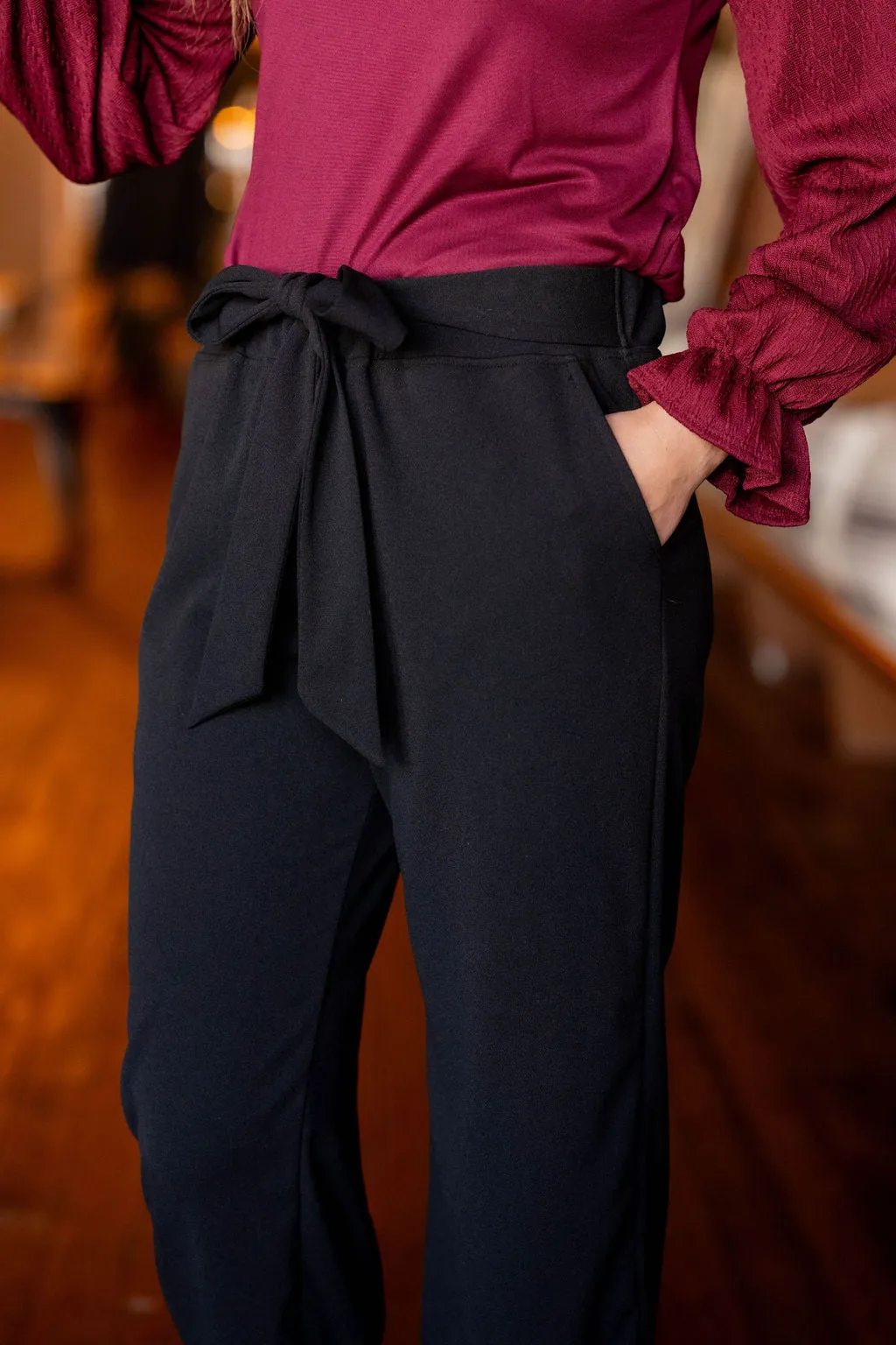 Chic Tie Waist Flare Pants