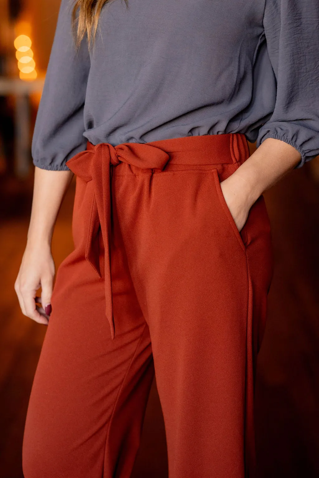 Chic Tie Waist Flare Pants