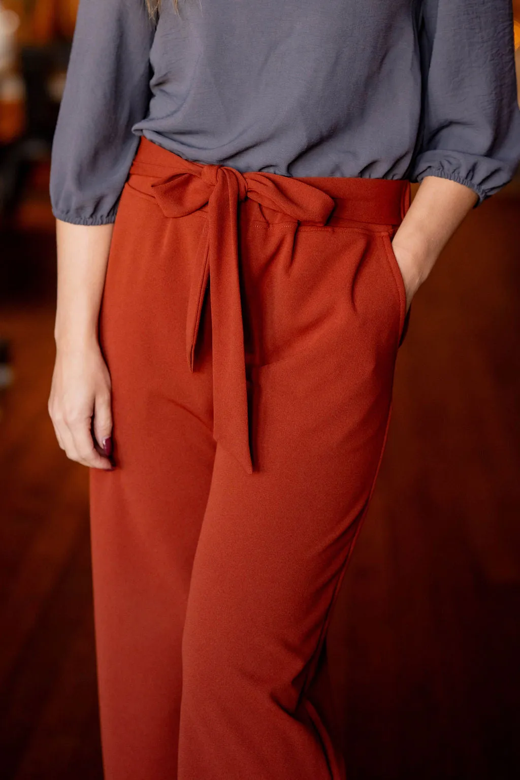 Chic Tie Waist Flare Pants