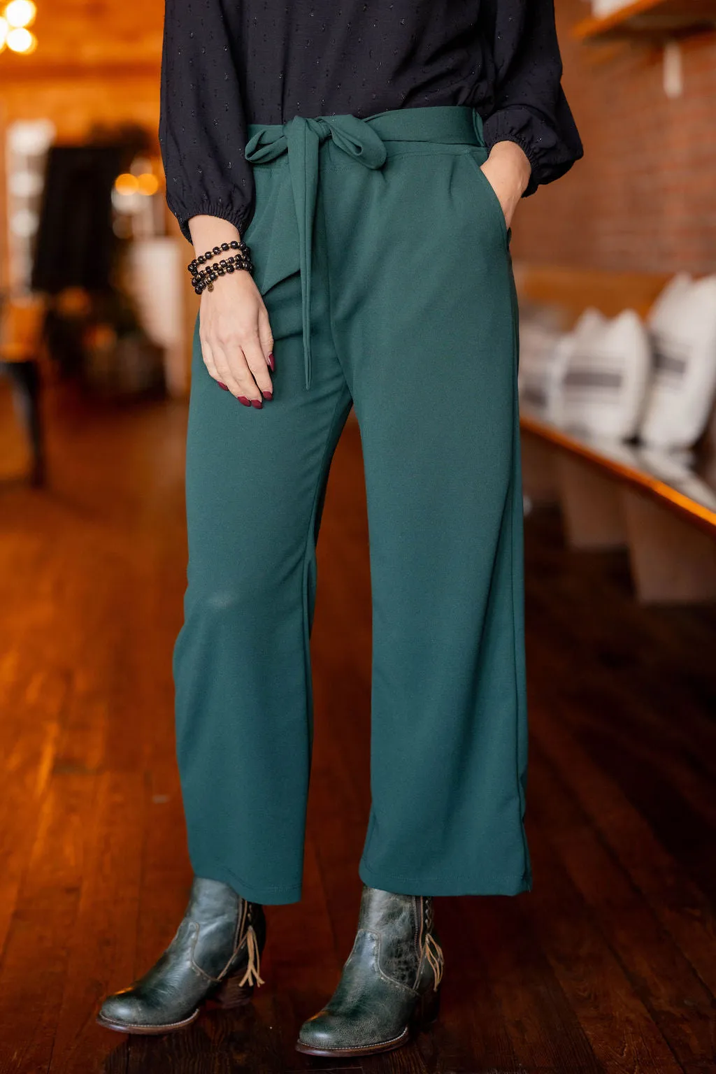 Chic Tie Waist Flare Pants