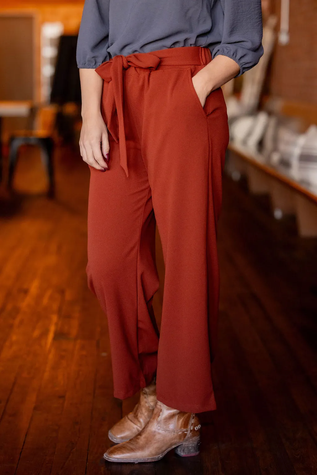 Chic Tie Waist Flare Pants