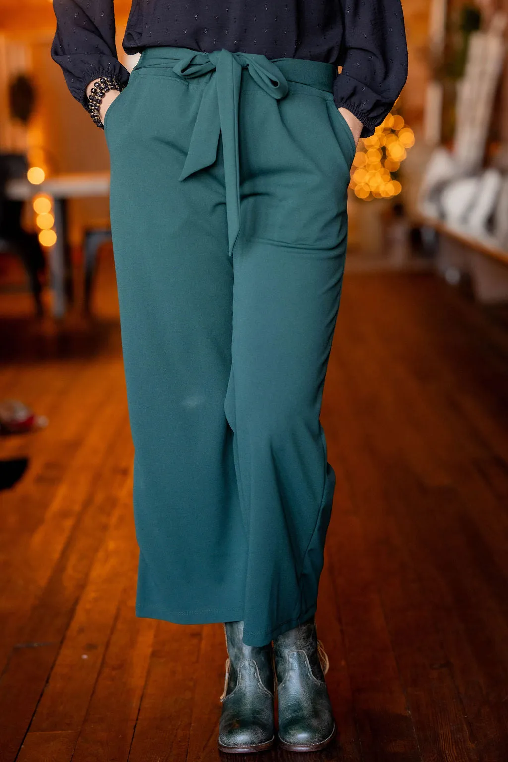 Chic Tie Waist Flare Pants