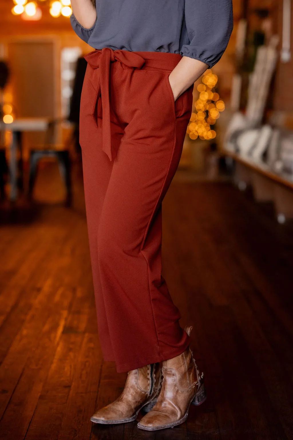 Chic Tie Waist Flare Pants