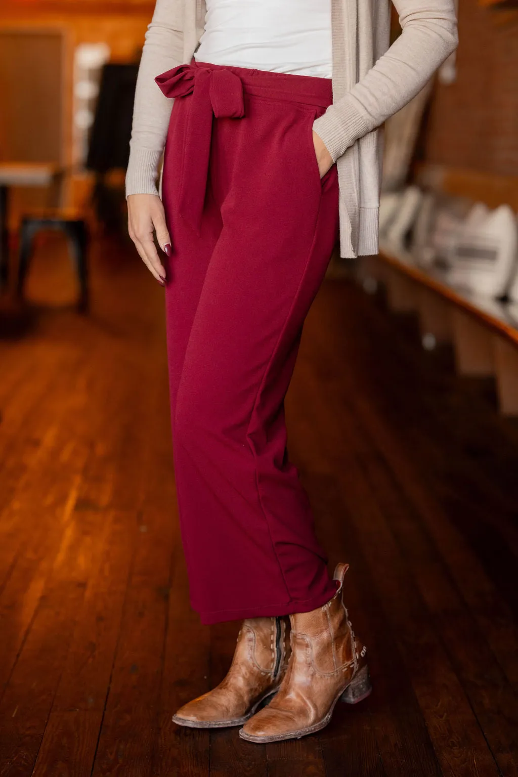 Chic Tie Waist Flare Pants