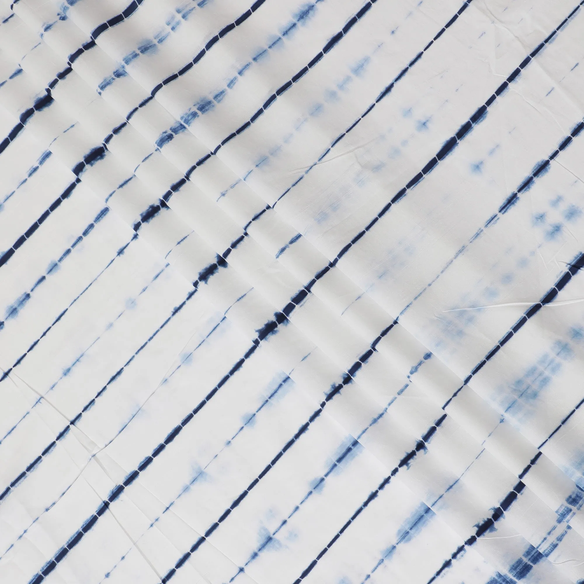 Classic Blue and White Tie-Dye Cotton Lawn Fabric, 110 cm Width-D19660