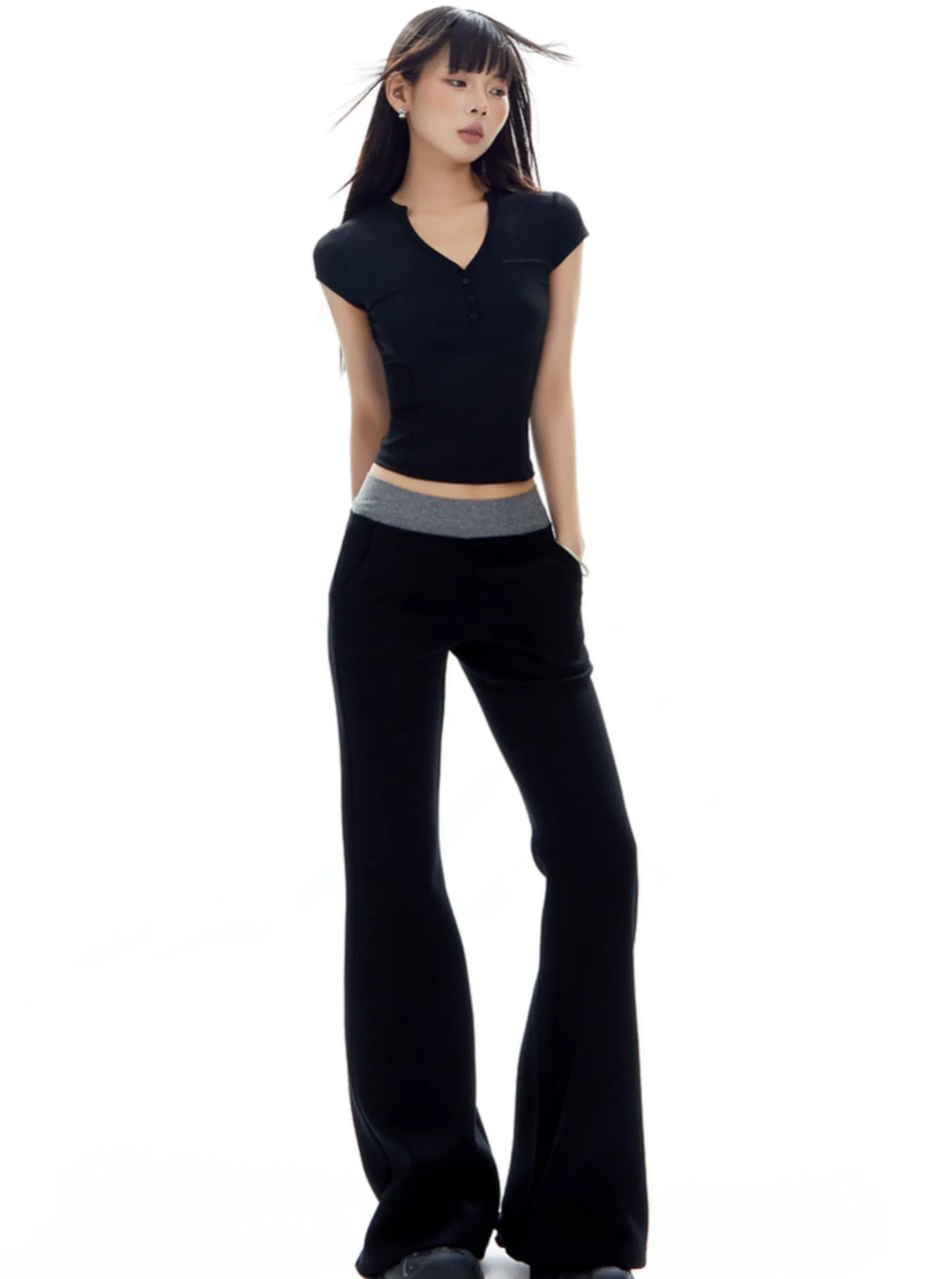 Cozy Contrast Flare Lounge Pants