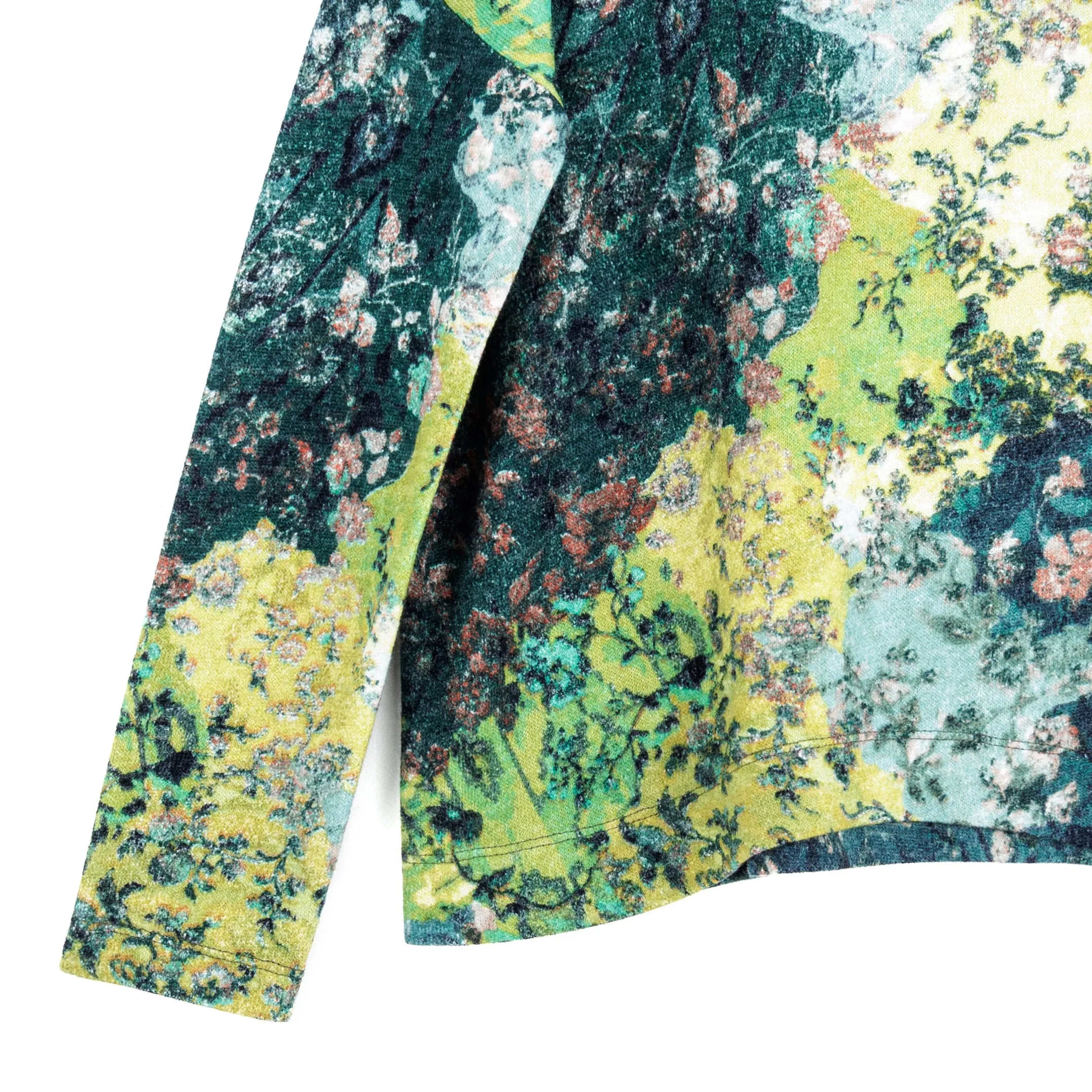 Cozy Texture - Tipped Hem Sweater Top - Floral Patch - Limited Sizes!