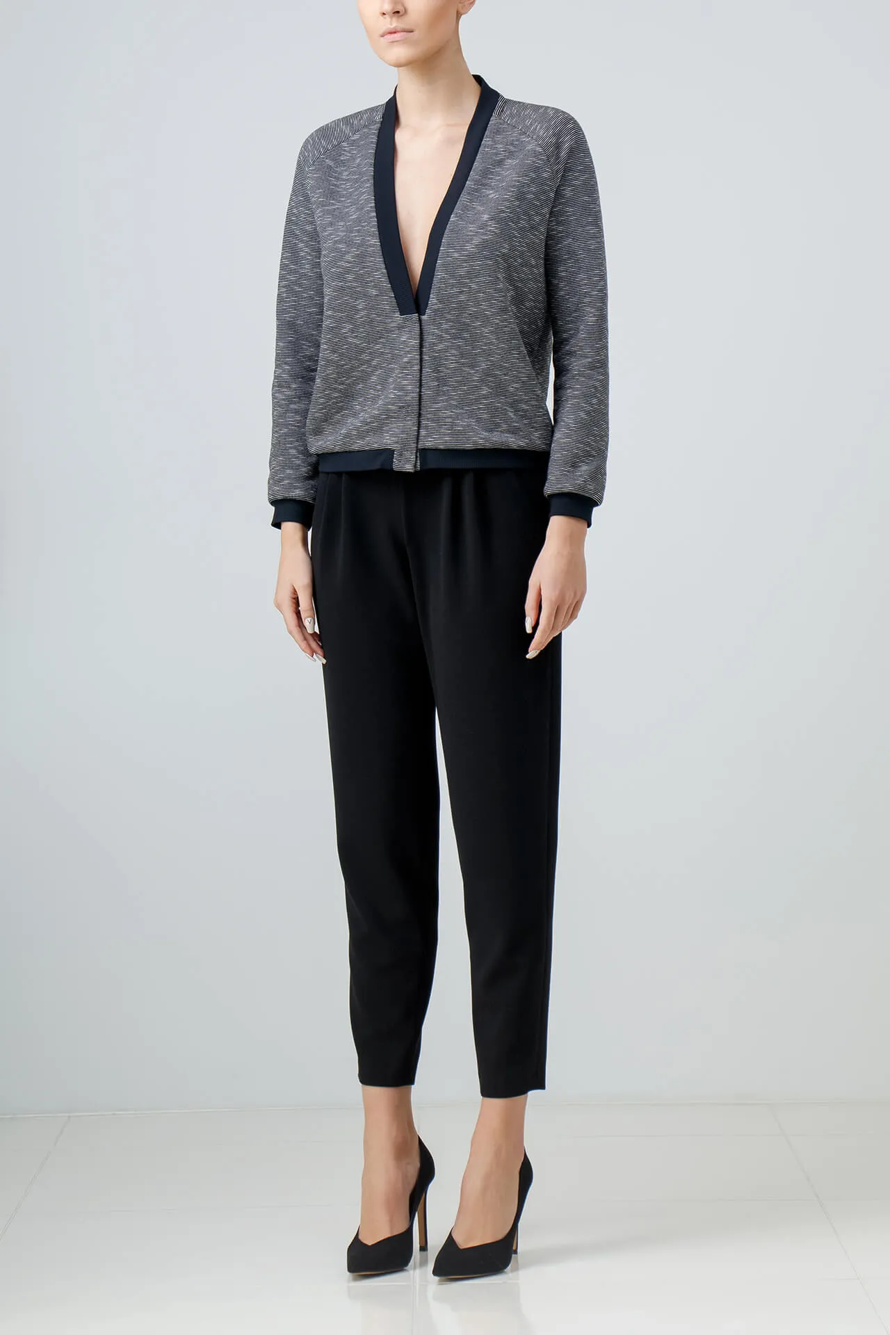 Crepe straight-leg pants