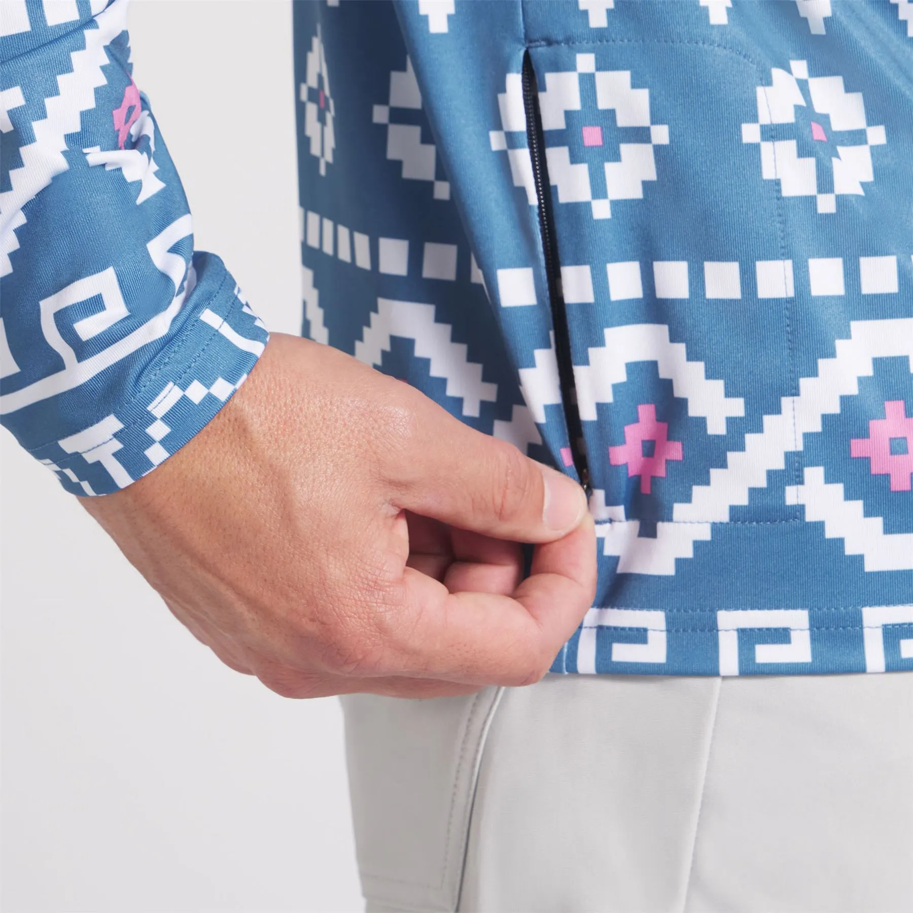 Fair Isle Hoodie Blue Horizon/White Glow - AW24