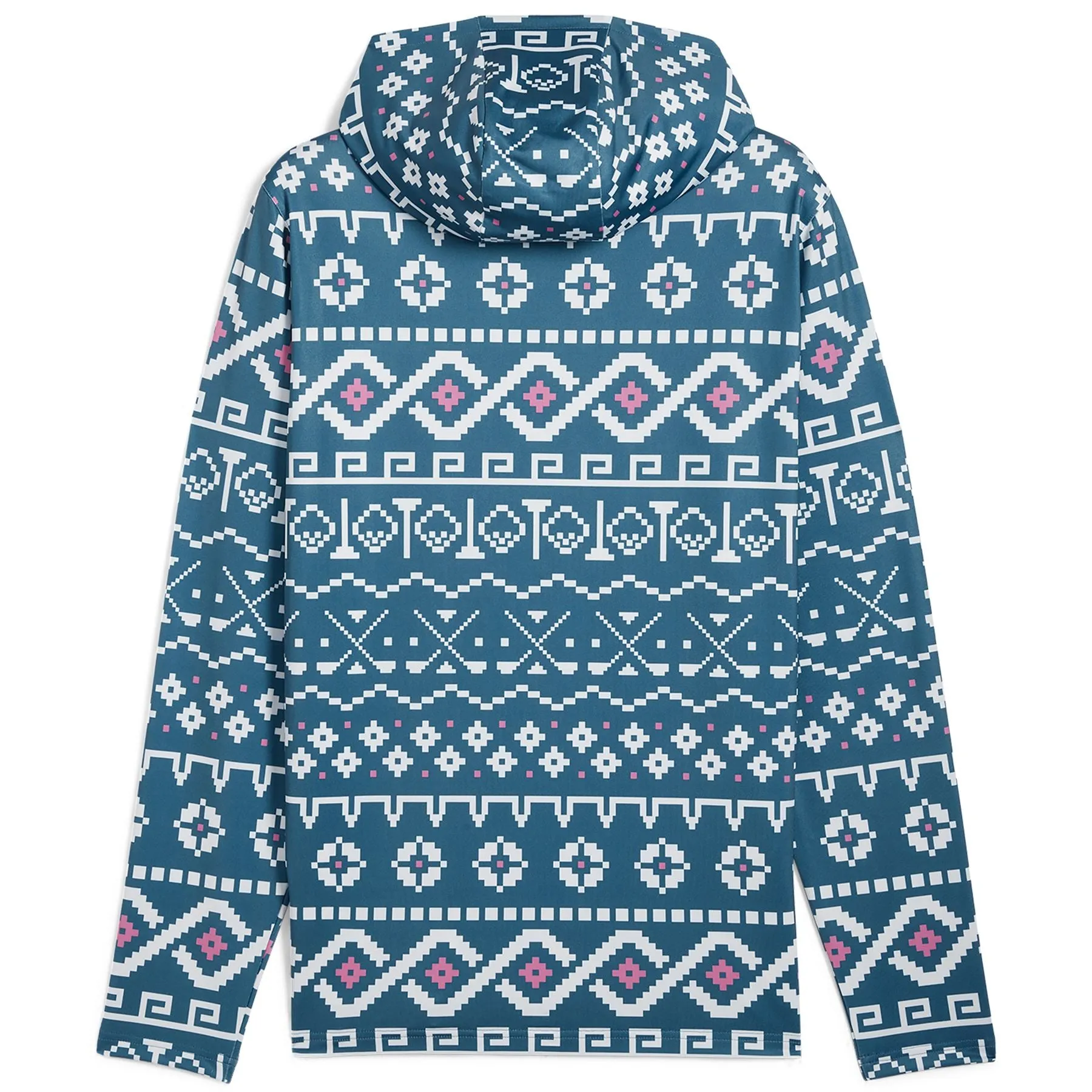 Fair Isle Hoodie Blue Horizon/White Glow - AW24