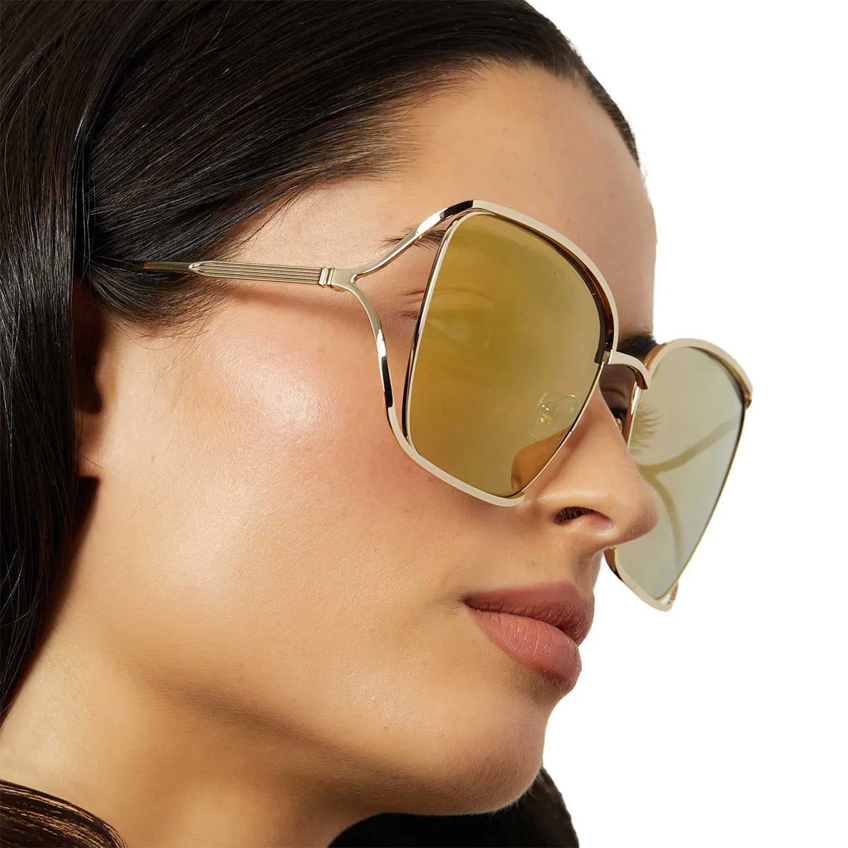 FRANCESCA - GOLD WITH CAFÉ OLE   GOLD FLASH POLARIZED SUNGLASSES