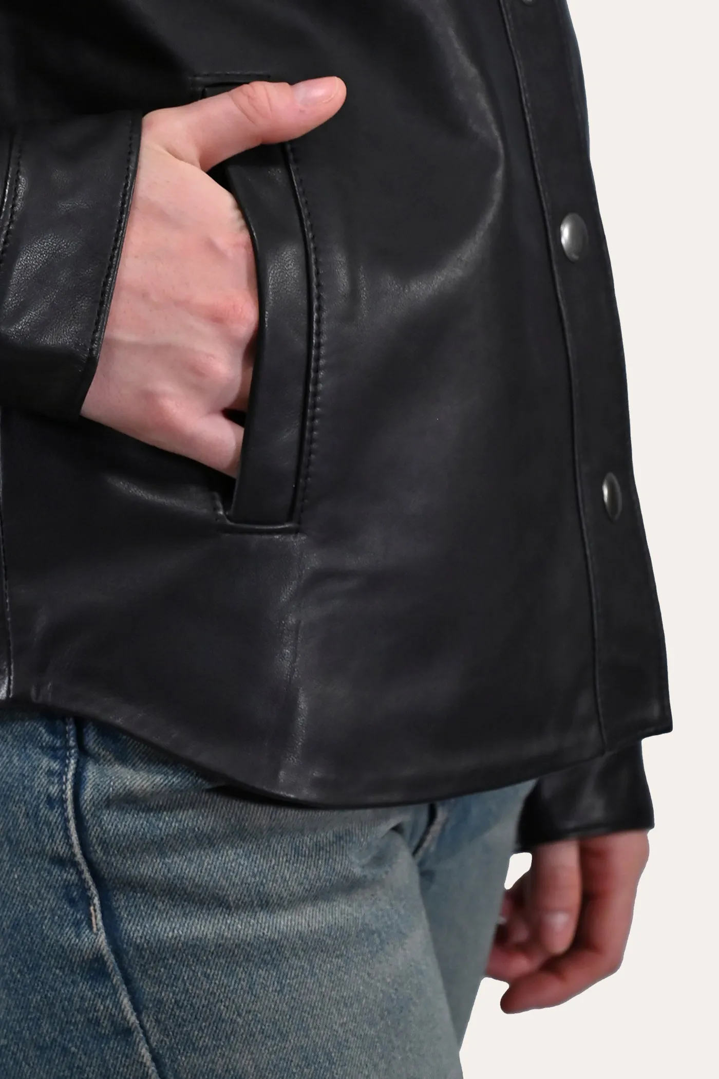 Frye Black Leather Shirt