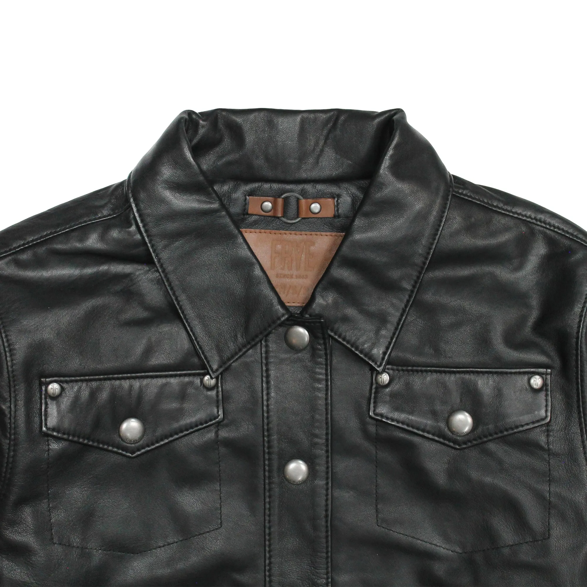 Frye Black Leather Shirt