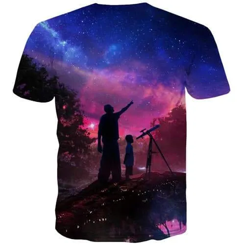 Galaxy Space T shirts Men Forest Tshirts Cool Character Shirt Print Harajuku Tshirt Anime Gothic Tshirts Casual Short Sleeve