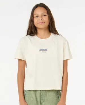 Girls Sun & Sea Crop T-Shirt in Bone