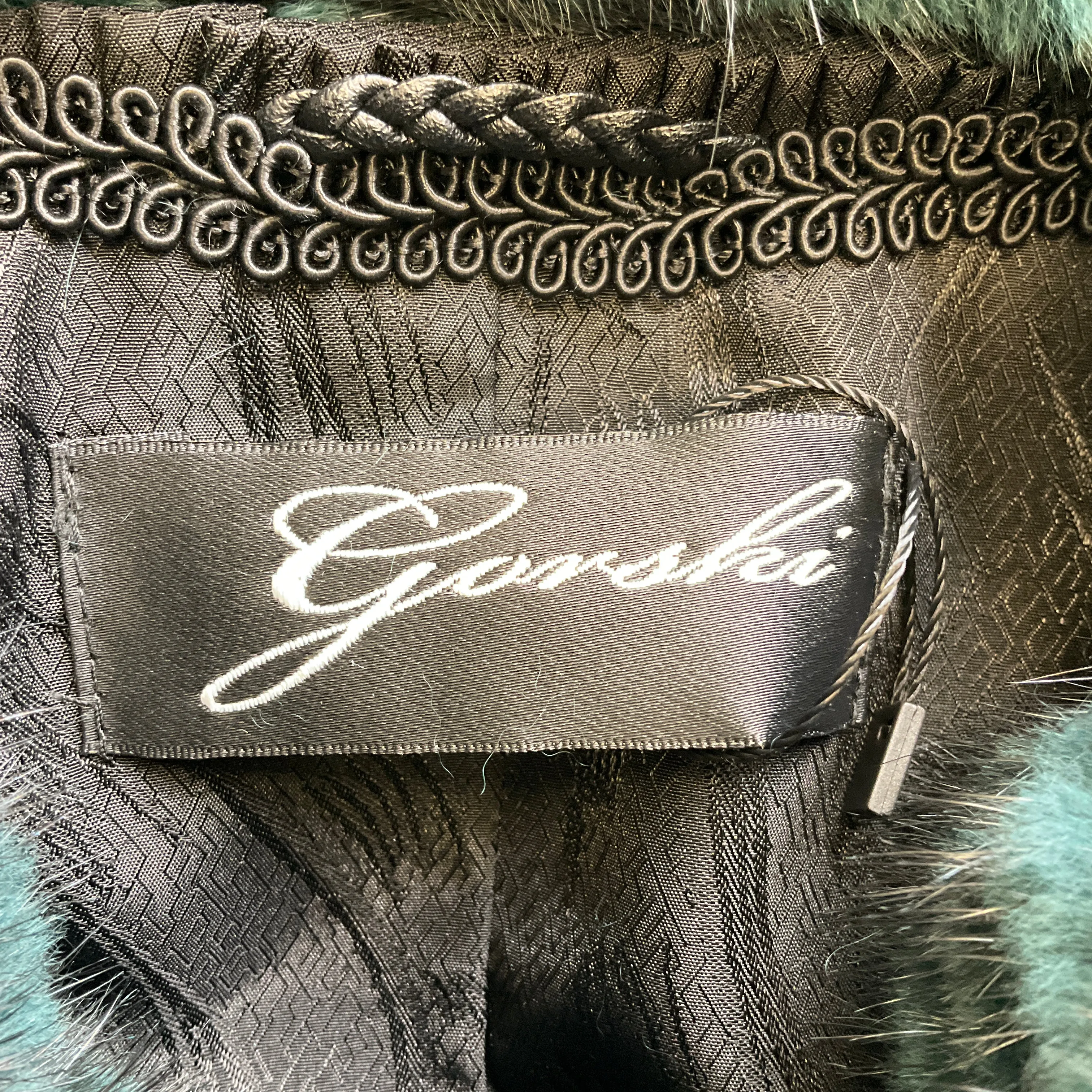 Gorski Teal Dyed Mink Fur Horizontal Layered Vest