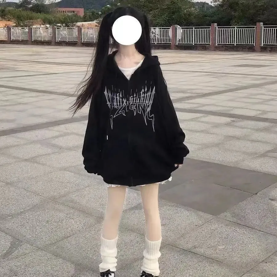 Gothic Kawaii Stylish Japanese Streetwear Cool Zip Up Hoodie