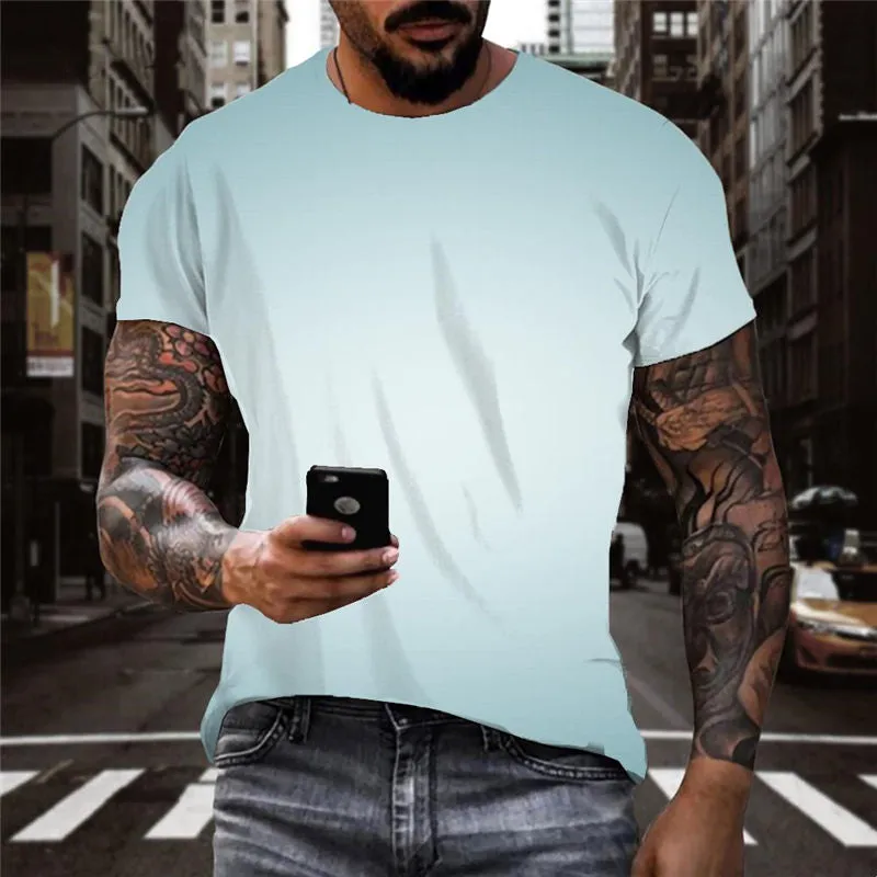 Gray blue gradient texture shirts special texture top tee different Cool man art costume