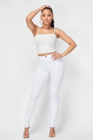 High Waist White Skinny Pants