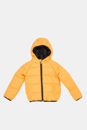 Infant Boys Mustard Hooded Jacket