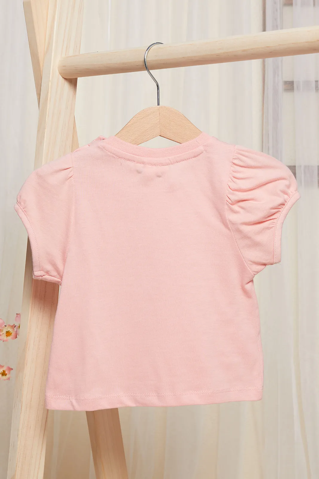 Infant Girls Pink Embellished Top