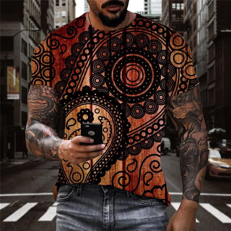 Irregular geometric pattern shirt special texture Casual man art costume different Cool