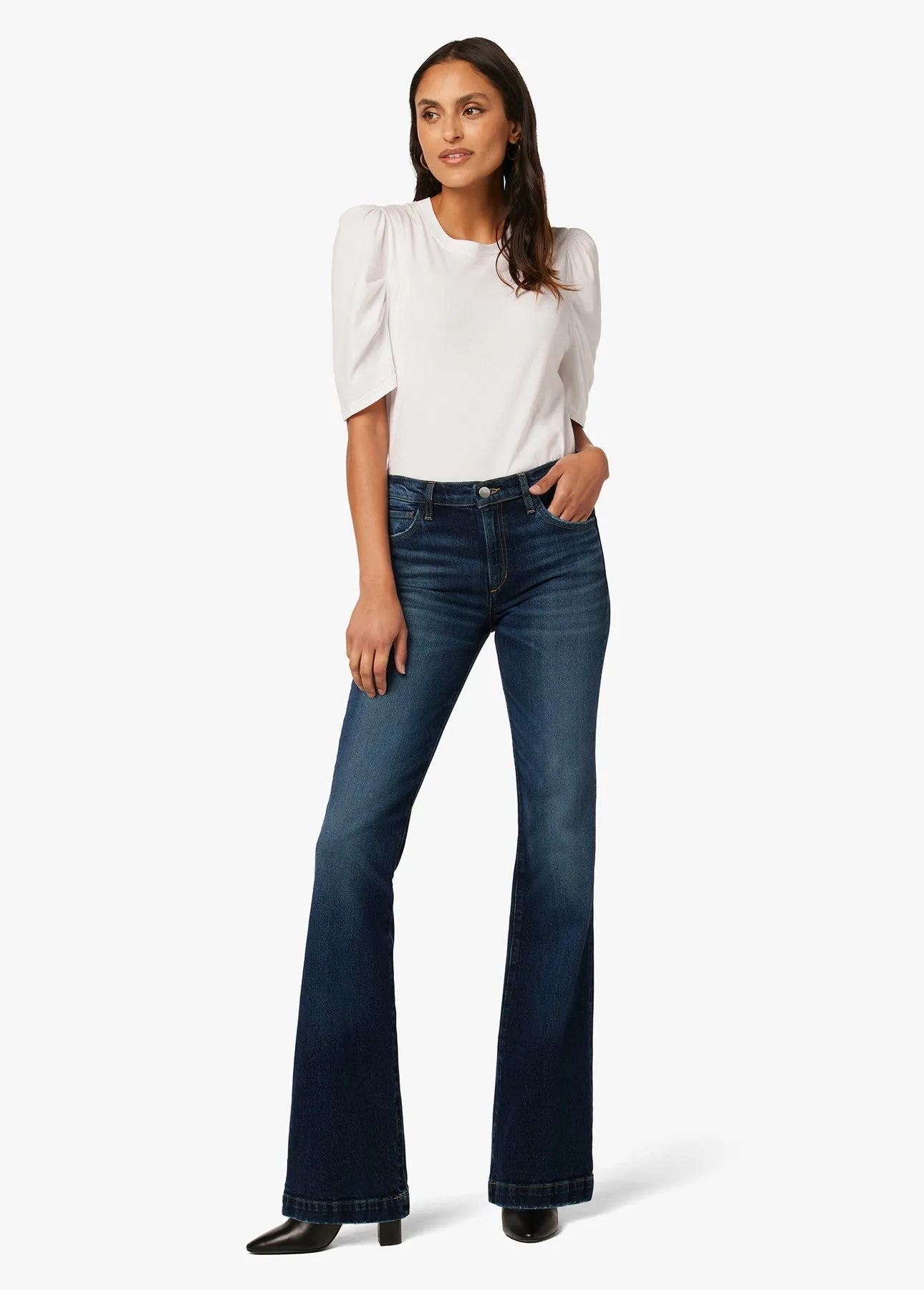 Joe's Jeans The Frankie Mid Rise Bootcut Heirloom Denim Wide Hem