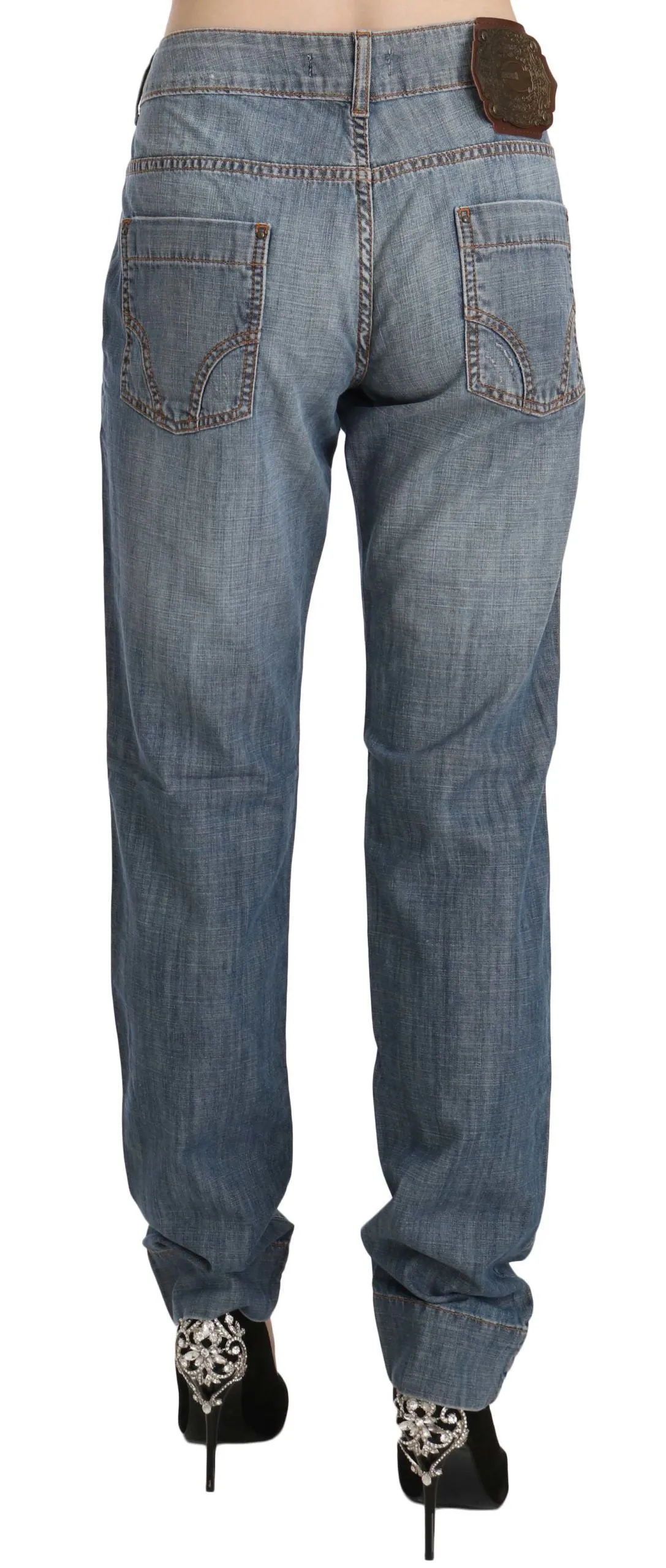 Just Cavalli Chic Blue Washed Slim Fit Denim Jeans