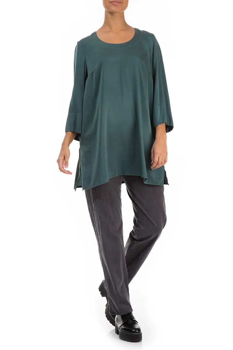 Loose Teal Silk Tunic