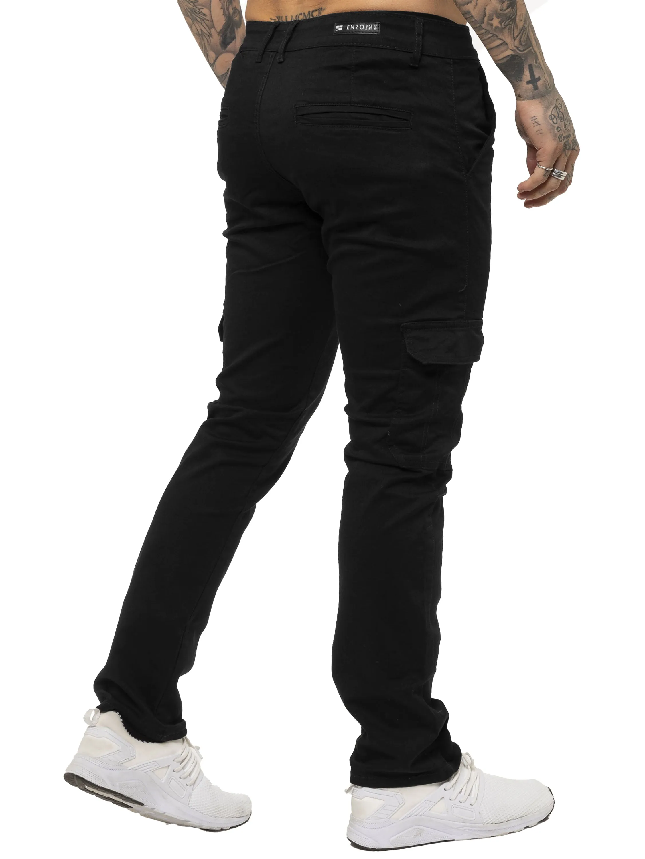 Mens Cargo Combat Slim Fit Trousers | Enzo Designer Menswear