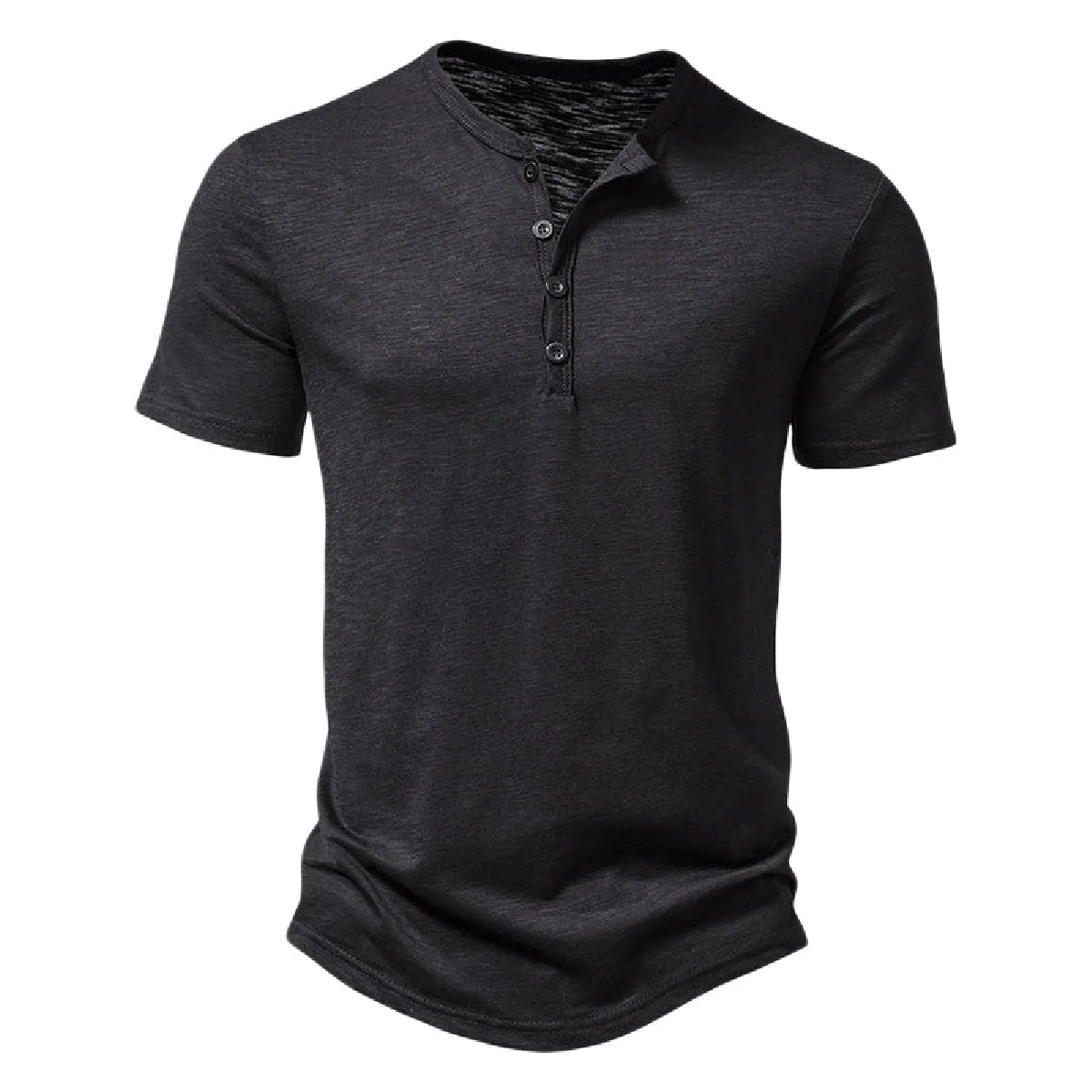 Men's Henley Shirts Short Sleeve Button Cotton Casual Basic Tee Summer Solid T Shirts