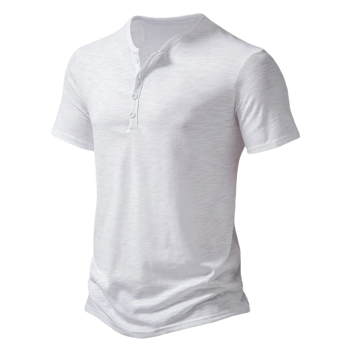 Men's Henley Shirts Short Sleeve Button Cotton Casual Basic Tee Summer Solid T Shirts