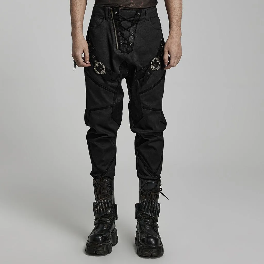 Men's Punk High-waisted Buckle Jogger Pants