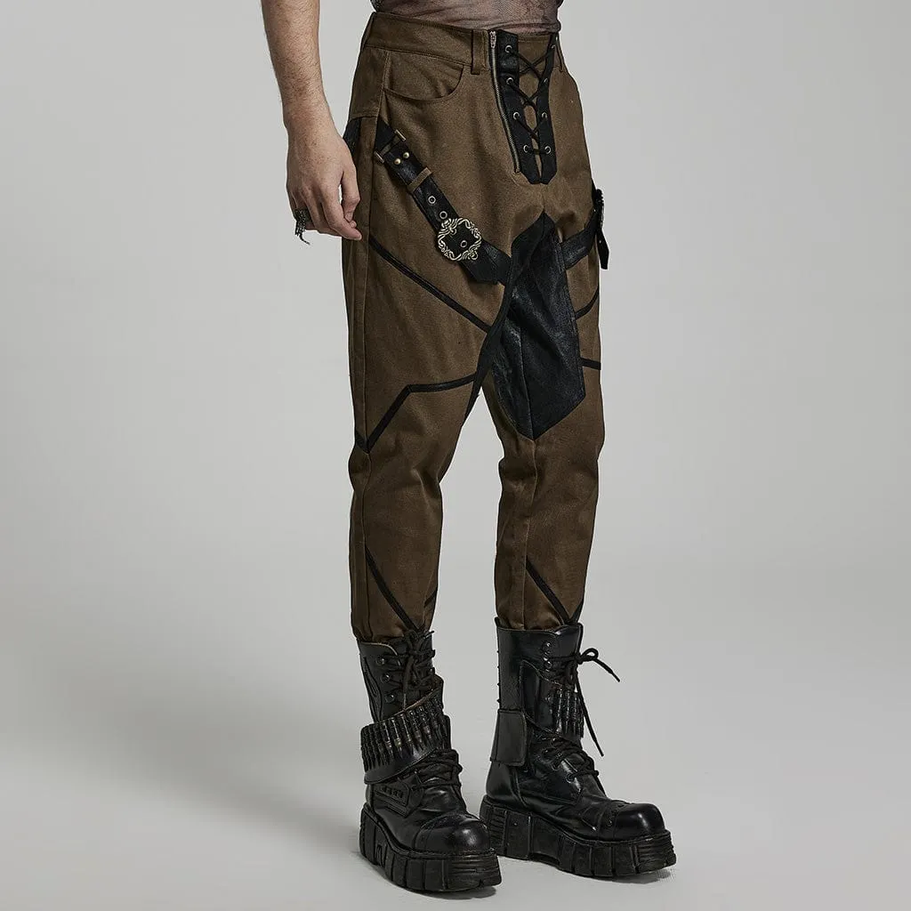 Men's Punk High-waisted Buckle Jogger Pants