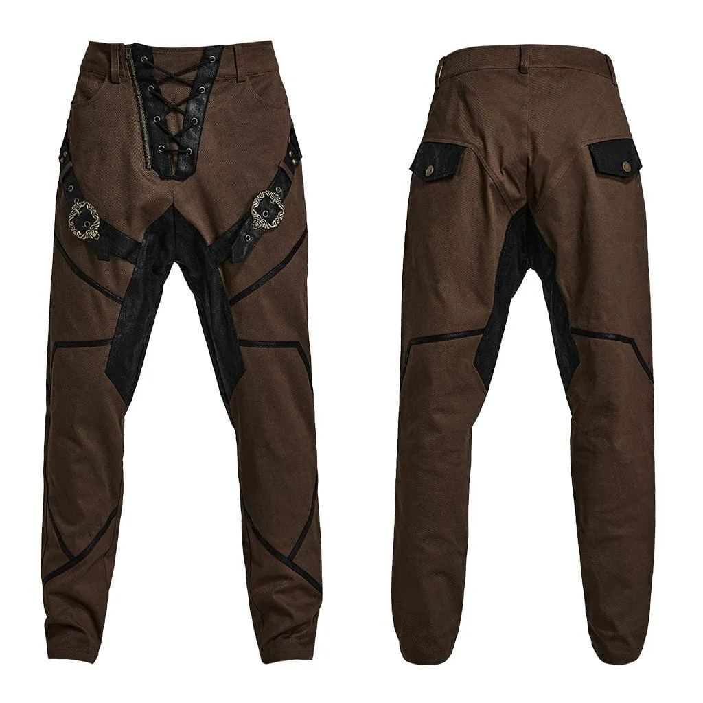 Men's Punk High-waisted Buckle Jogger Pants