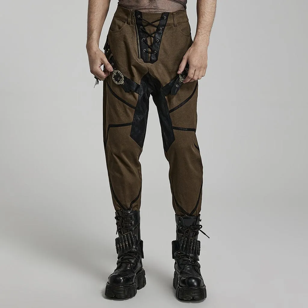 Men's Punk High-waisted Buckle Jogger Pants