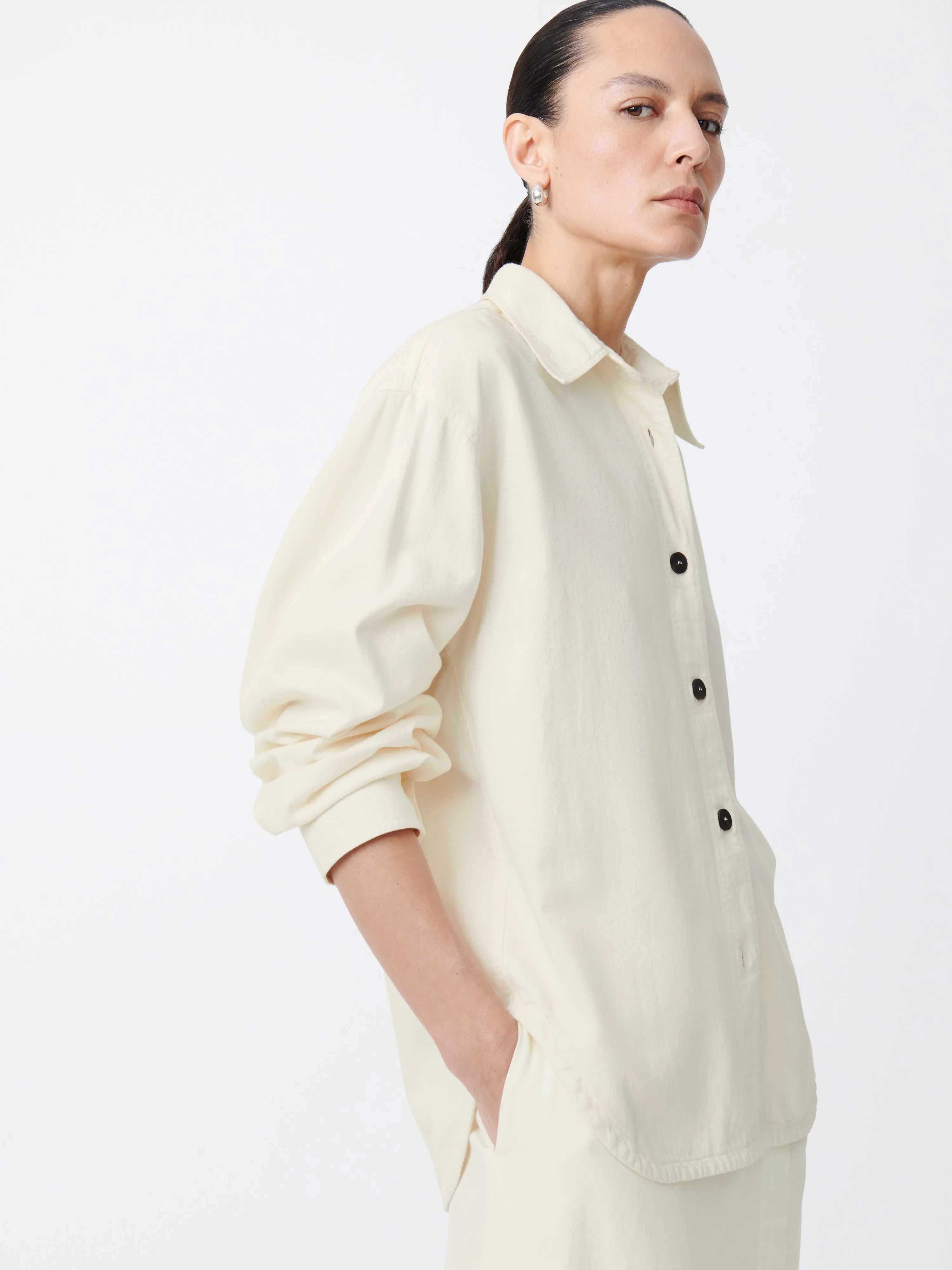 Neel Denim Shirt in Parchment