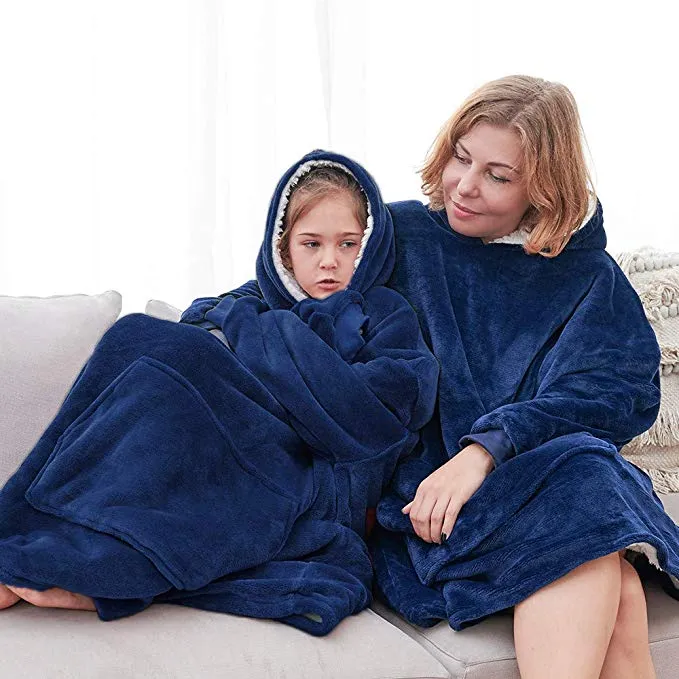 Oversized Hoodie Blanket with Fleece Warm Hoodies Sweats