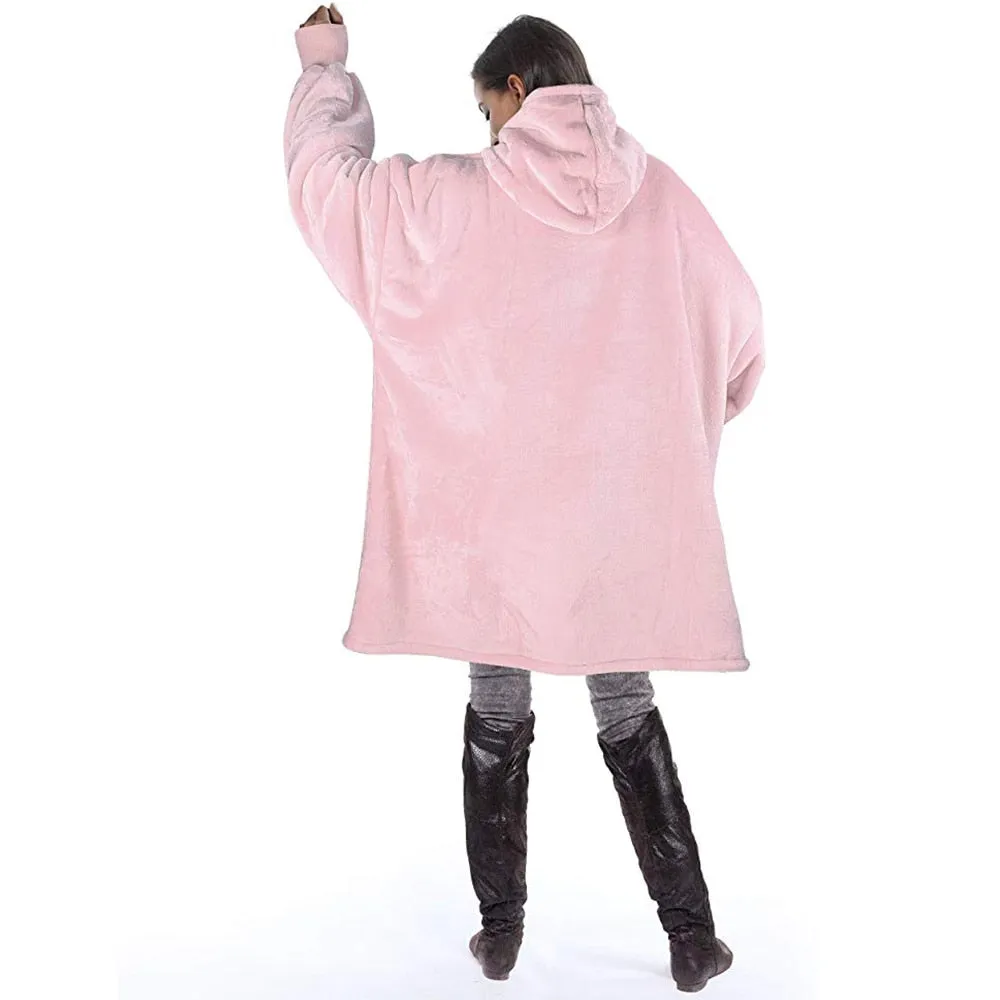 Oversized Hoodie Blanket with Fleece Warm Hoodies Sweats