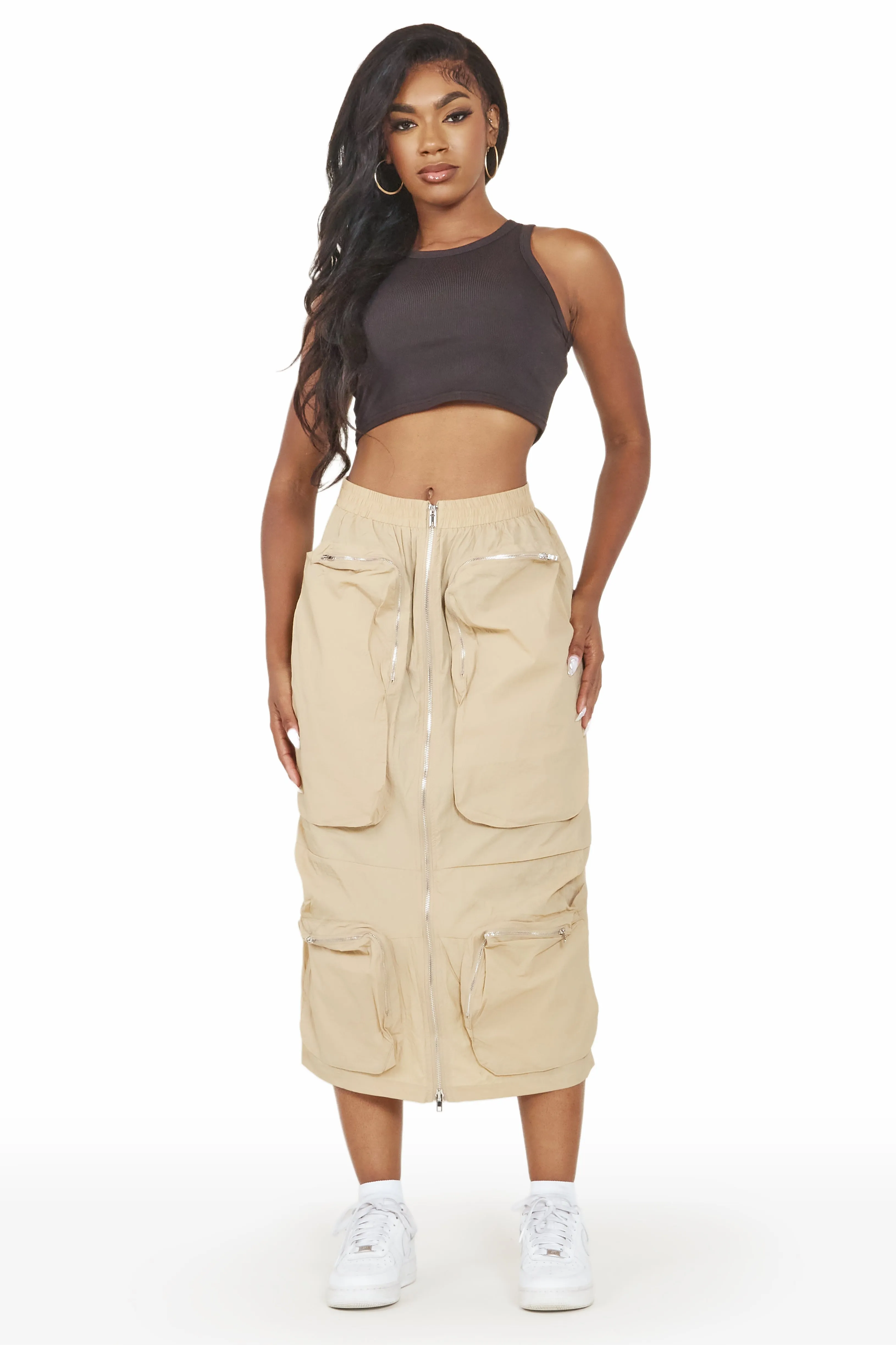 Raymia Khaki Skirt